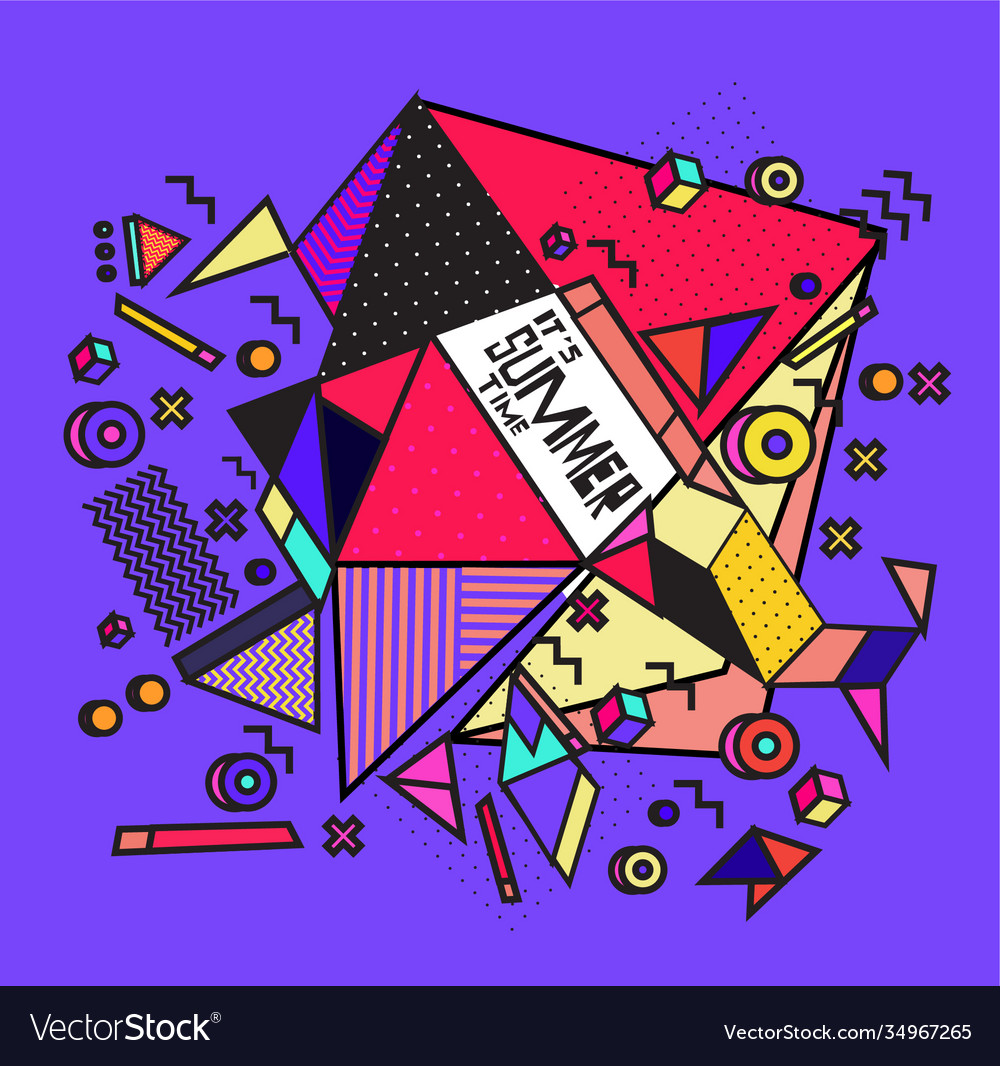 Triangle geometric forms for summer design event vector image Triangle geometric forms for summer design event