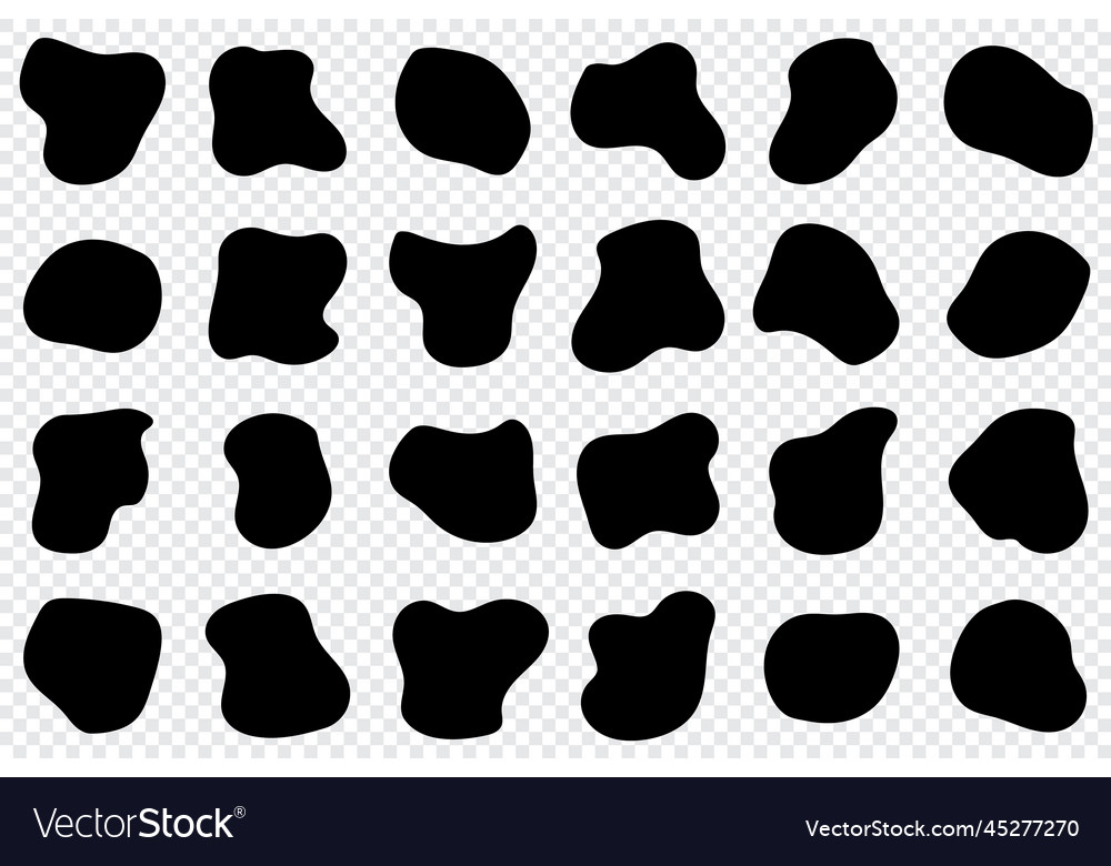 Abstract liquid shapes set irregular oval blob vector image Abstract liquid shapes set irregular oval blob