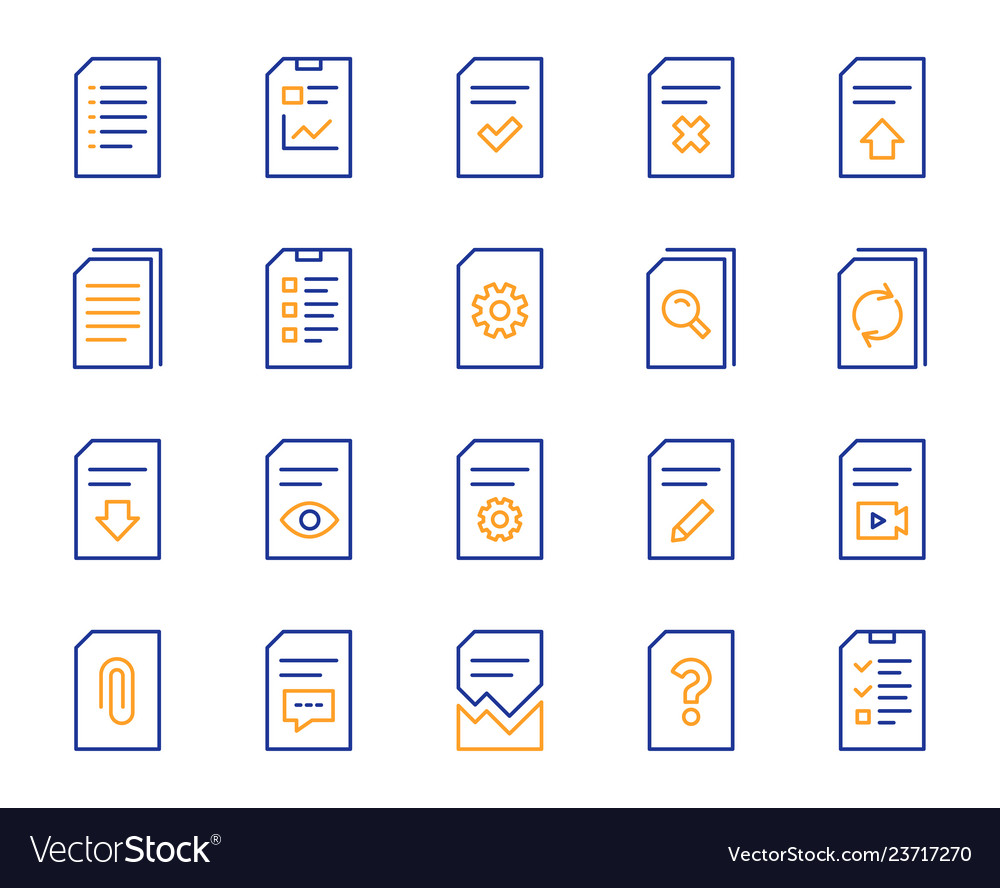Document line icons report checklist and copy Vector Image Document line icons report checklist and copy