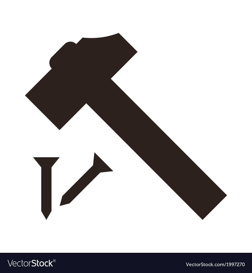 Hammer And Nail Icon Royalty Free Vector Image