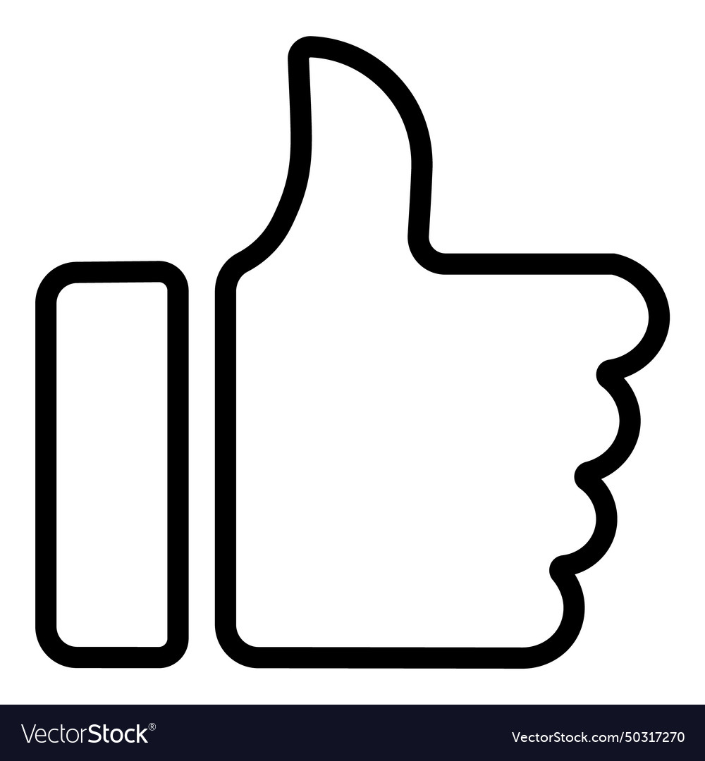 Like hand gesture flat icon isolated on white vector image Like hand gesture flat icon isolated on white