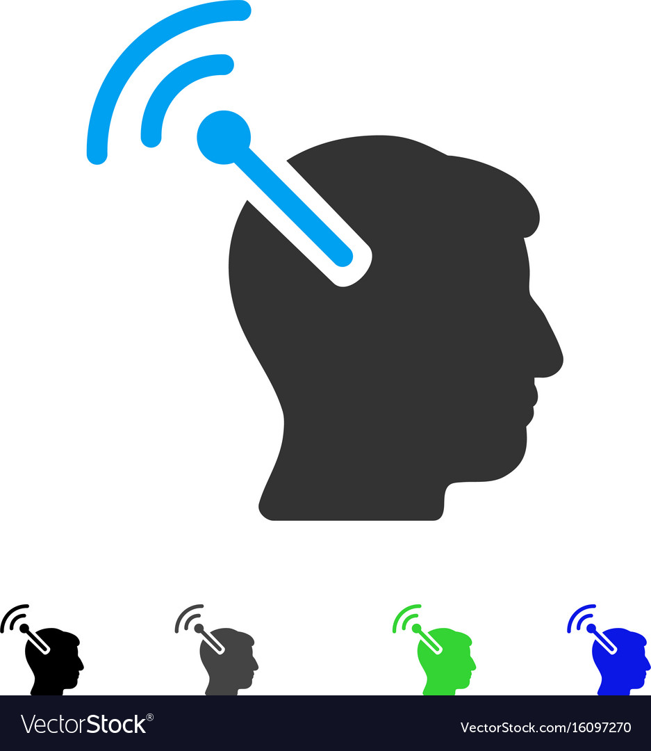 Radio neural interface flat icon