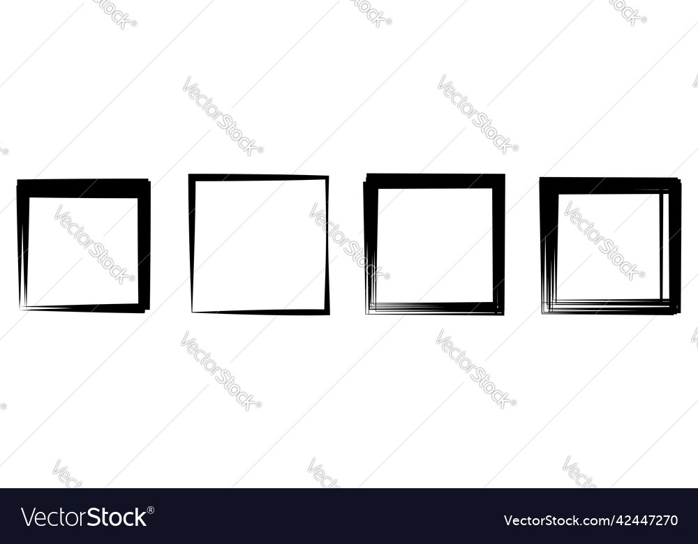 Random square contour frame border element vector image Random square contour frame border element