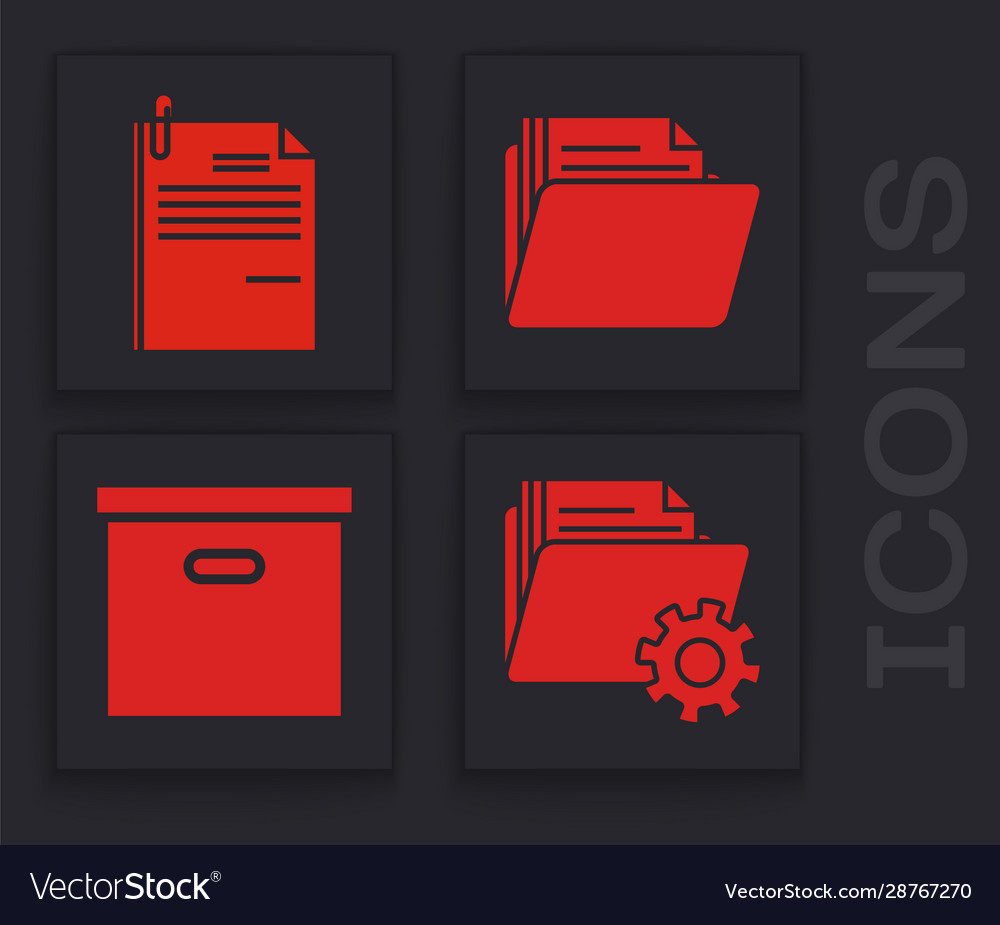 Ordnereinstellungen mit Getriebe-Dateidokument festlegen vector image Ordnereinstellungen mit Getriebe-Dateidokument festlegen
