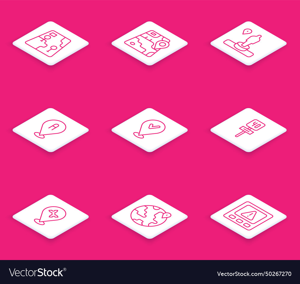Set line city map navigation location vector image Set line city map navigation location