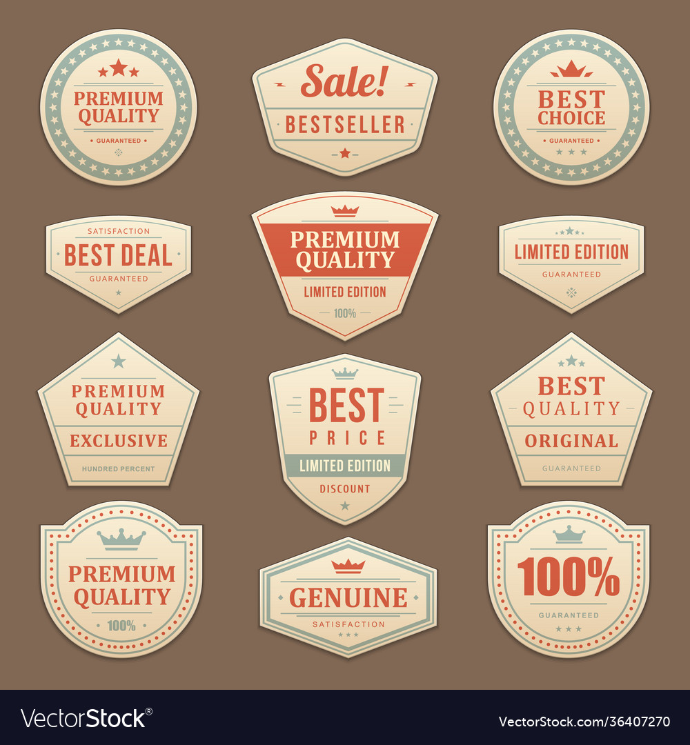 Vintage sale advertising labels Royalty Free Vector Image