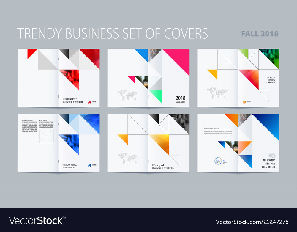 Abstract double-page brochure design triangular Vector Image Abstract double-page brochure design triangular