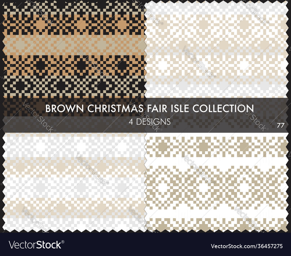 Brown christmas fair isle seamless pattern