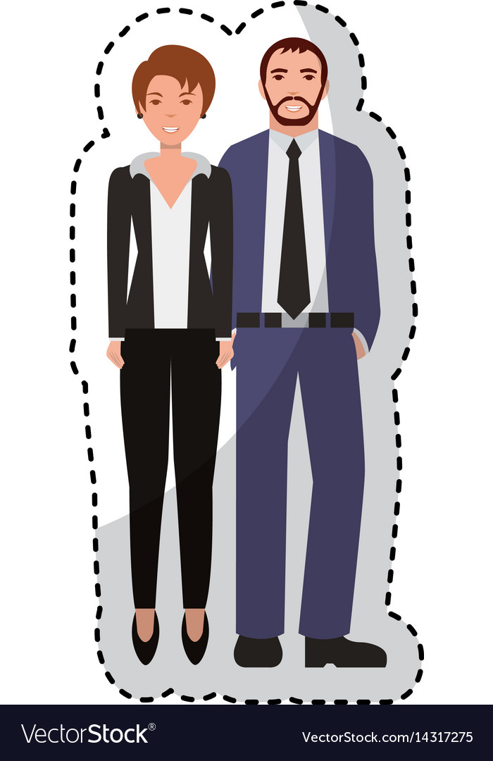 Business couple avatars characters