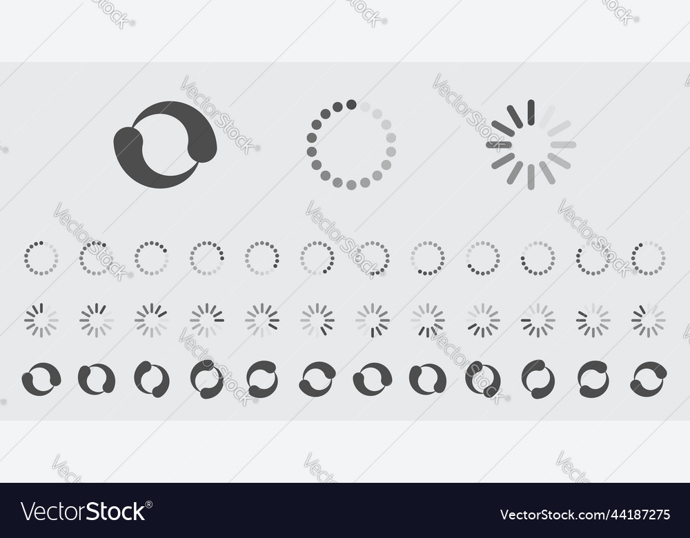 Circular loading buffering icons vector image Circular loading buffering icons