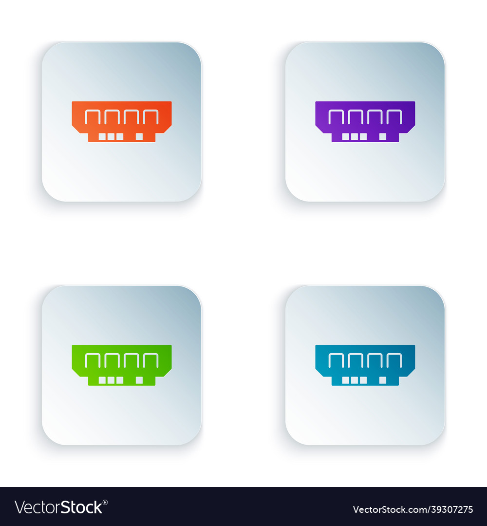 Color ram random access memory icon isolated vector image Color ram random access memory icon isolated