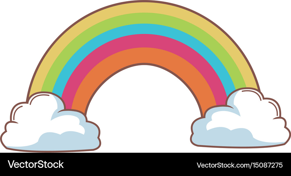 Cute Rainbow with Clouds Royalty Free Vector Image