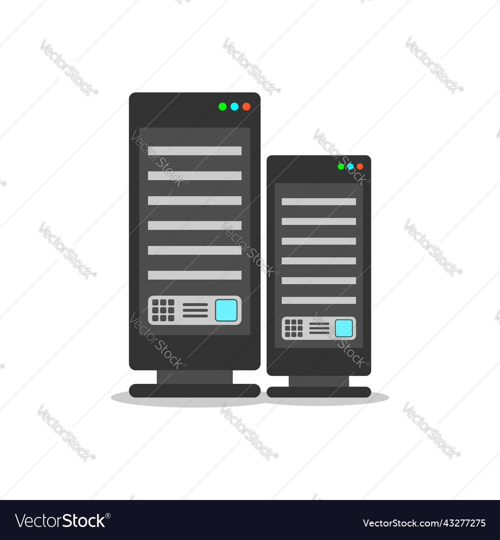 Data center icon in flat style computer vector image Data center icon in flat style computer
