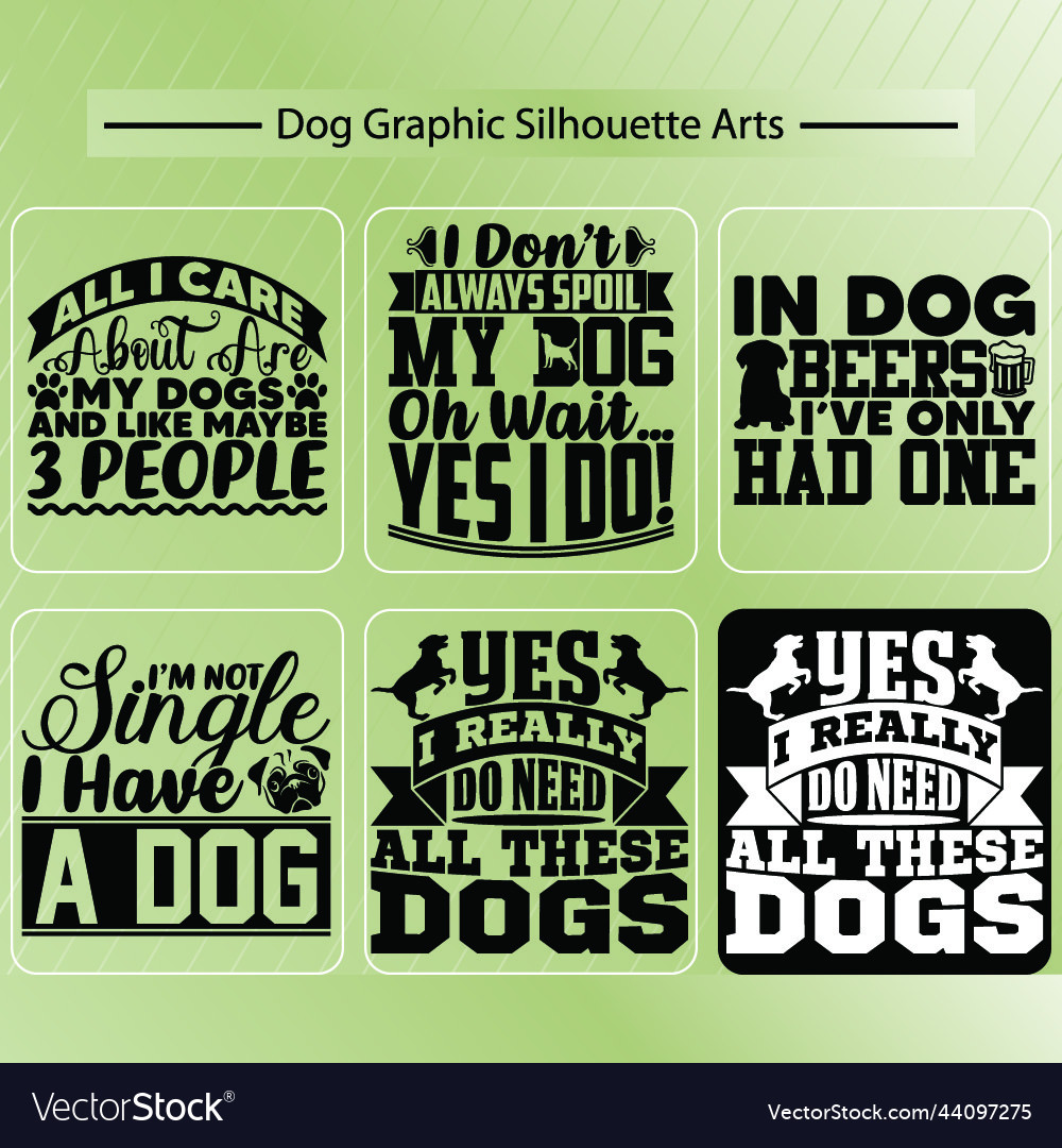 Dog silhouette lettering graphic like quote