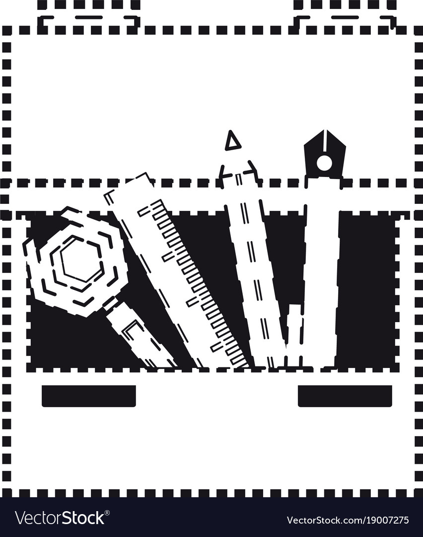 Drawer with writing tools icon
