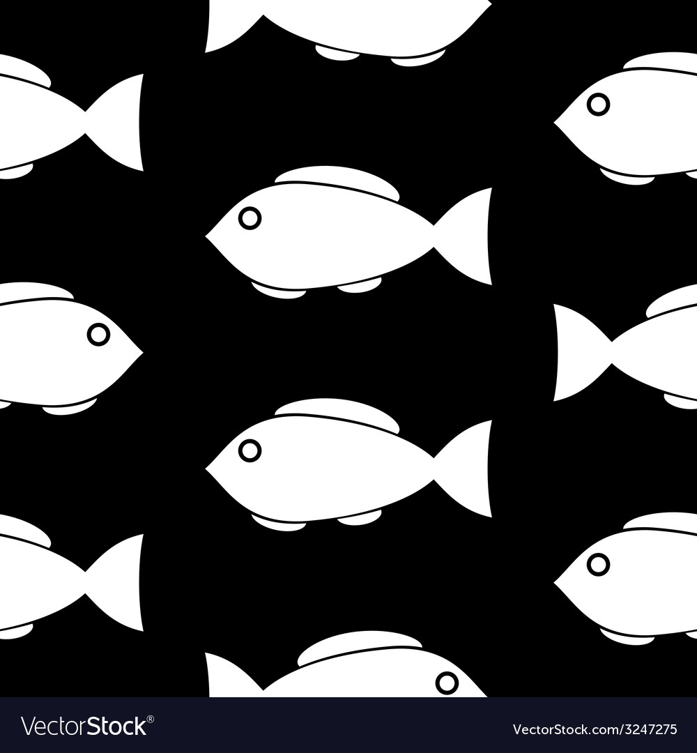 Fish symbol seamless pattern Royalty Free Vector Image