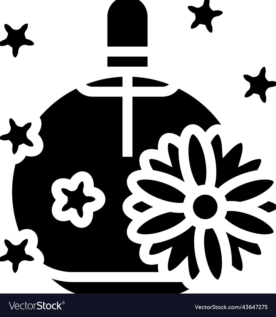 Floral notes perfume glyph icon