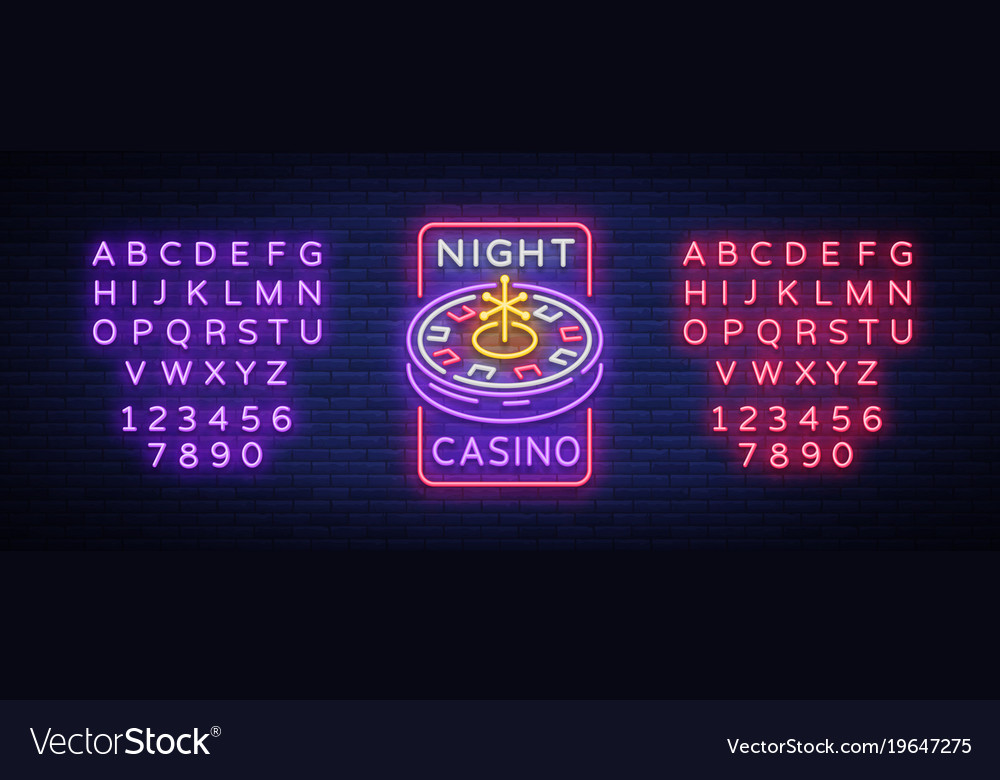 Neon Roulette Casino Zeichen