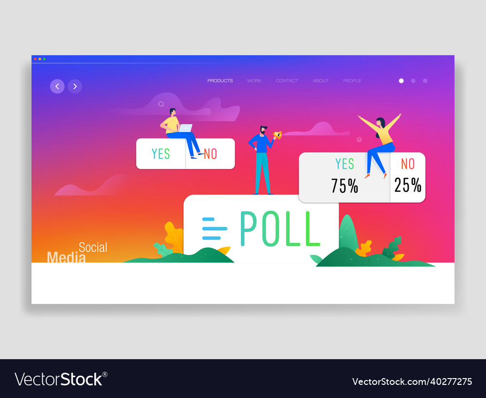 Poll ask question social media sticker Royalty Free Vector