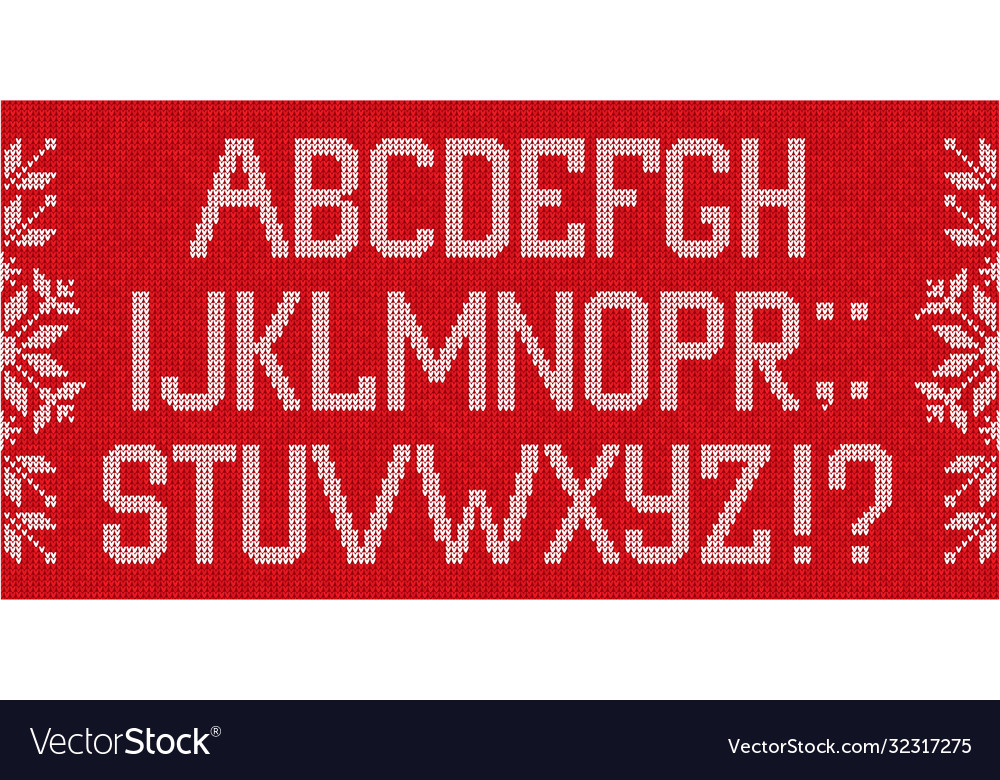 Scandinavian Knitted Christmas Font