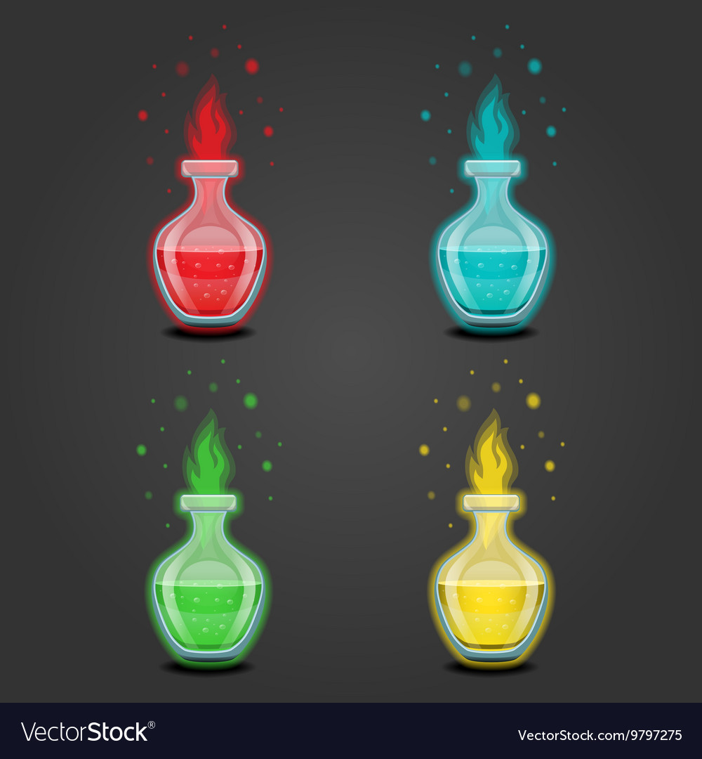 Set bottles with different potions-8