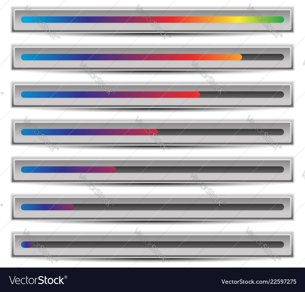 Set of progress loading bars preloaders Vector Image Set of progress loading bars preloaders