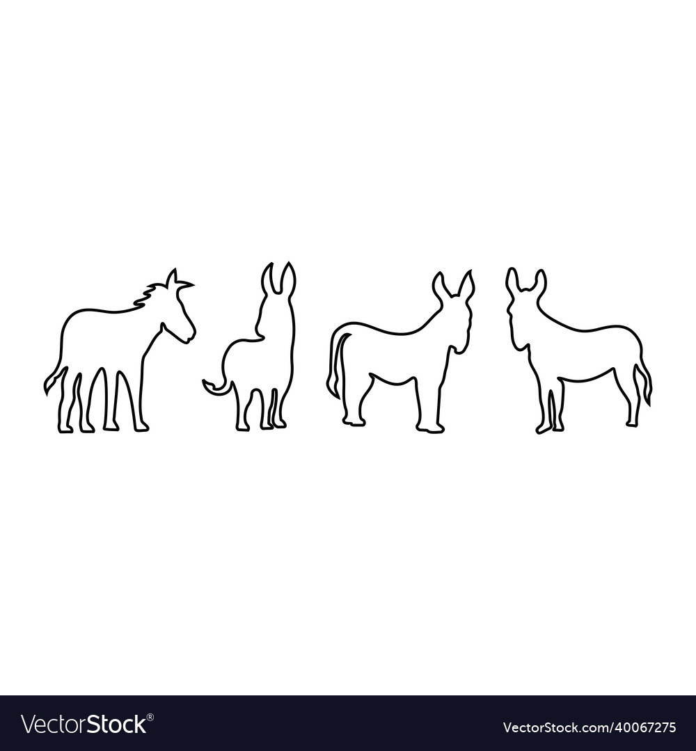 Simple line element donkey symbol
