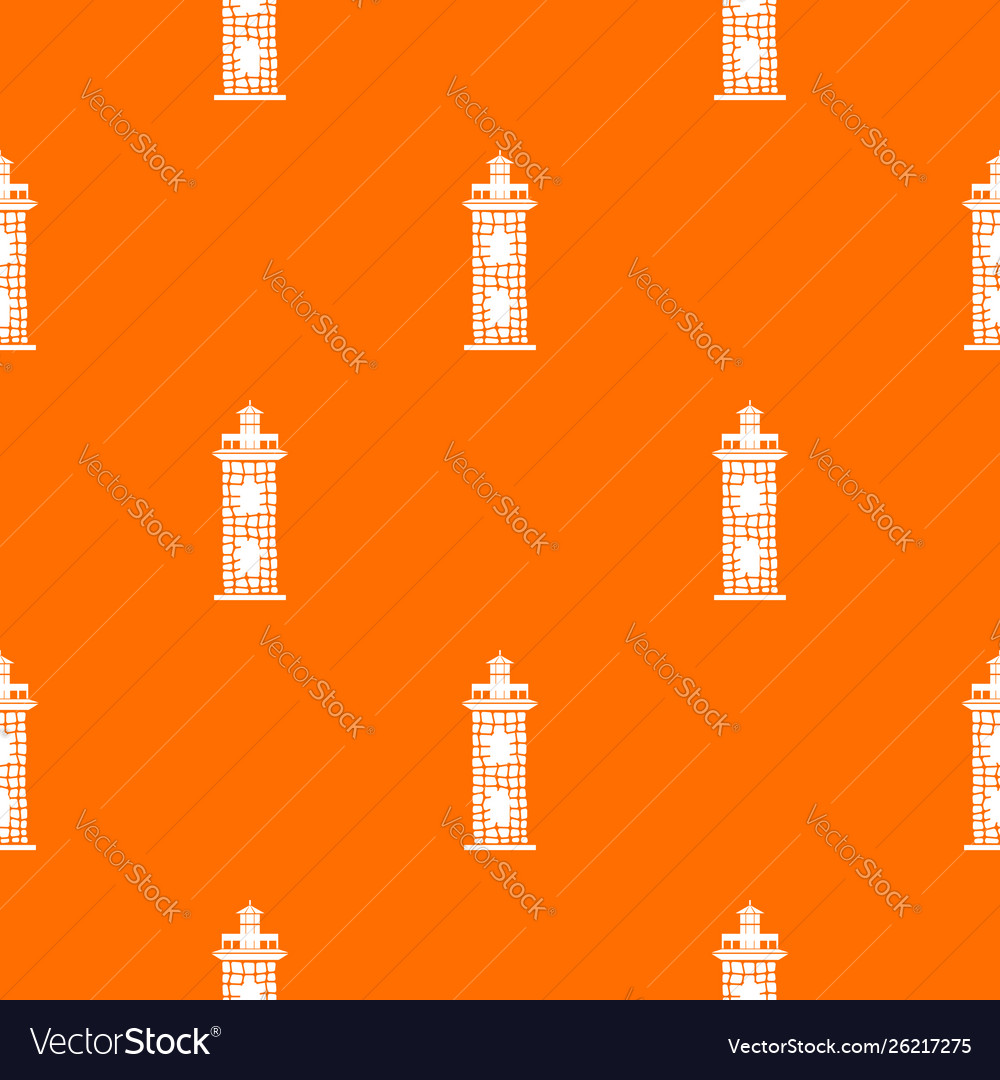 Stone lighthouse pattern orange Royalty Free Vector Image