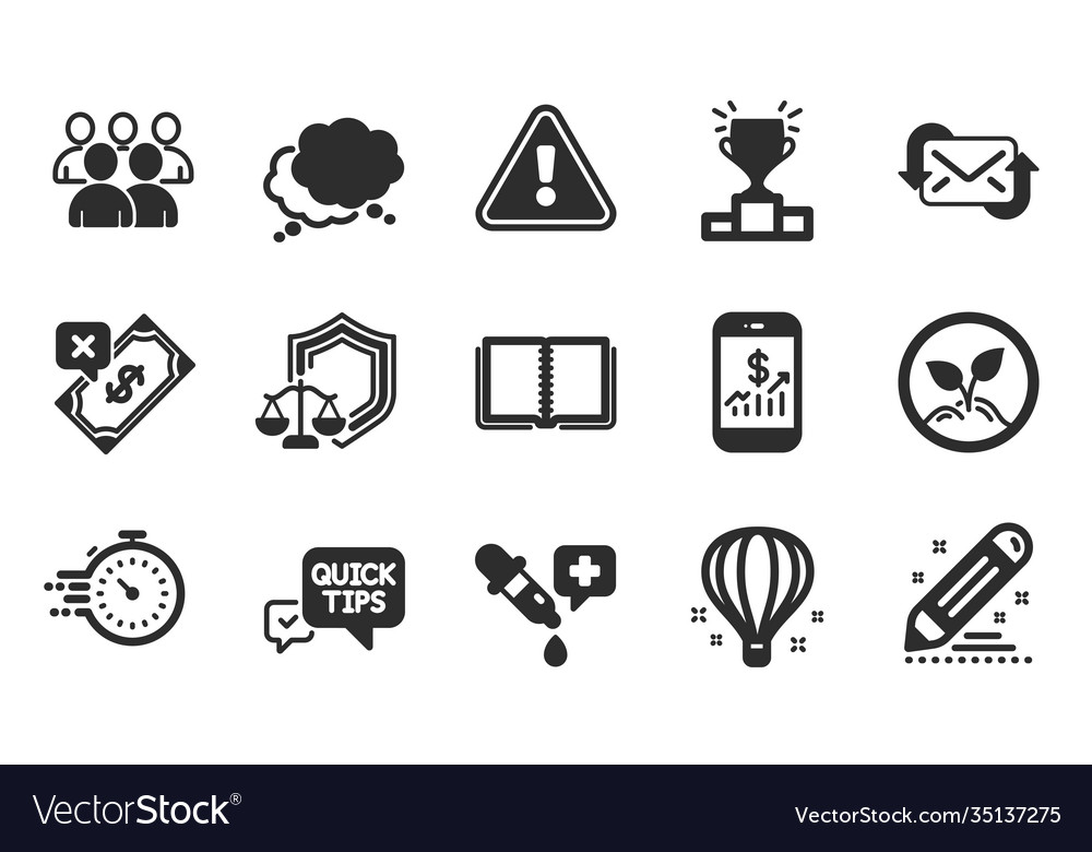 Timer group and rejected payment icons set quick vector image Timer group and rejected payment icons set quick