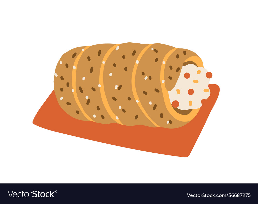 Trdelnik or trdlo with sweet filling national Vector Image