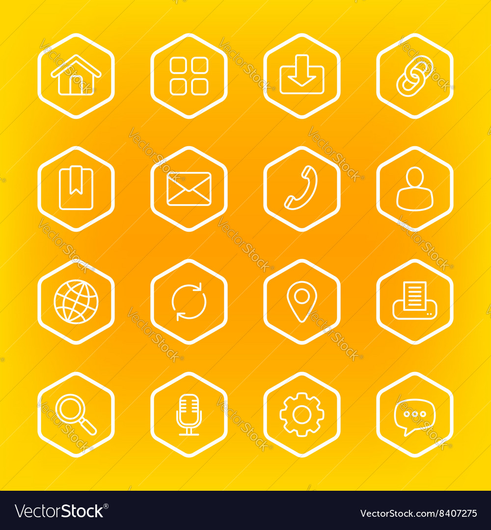 Web Icon Set - Hexagon Frame