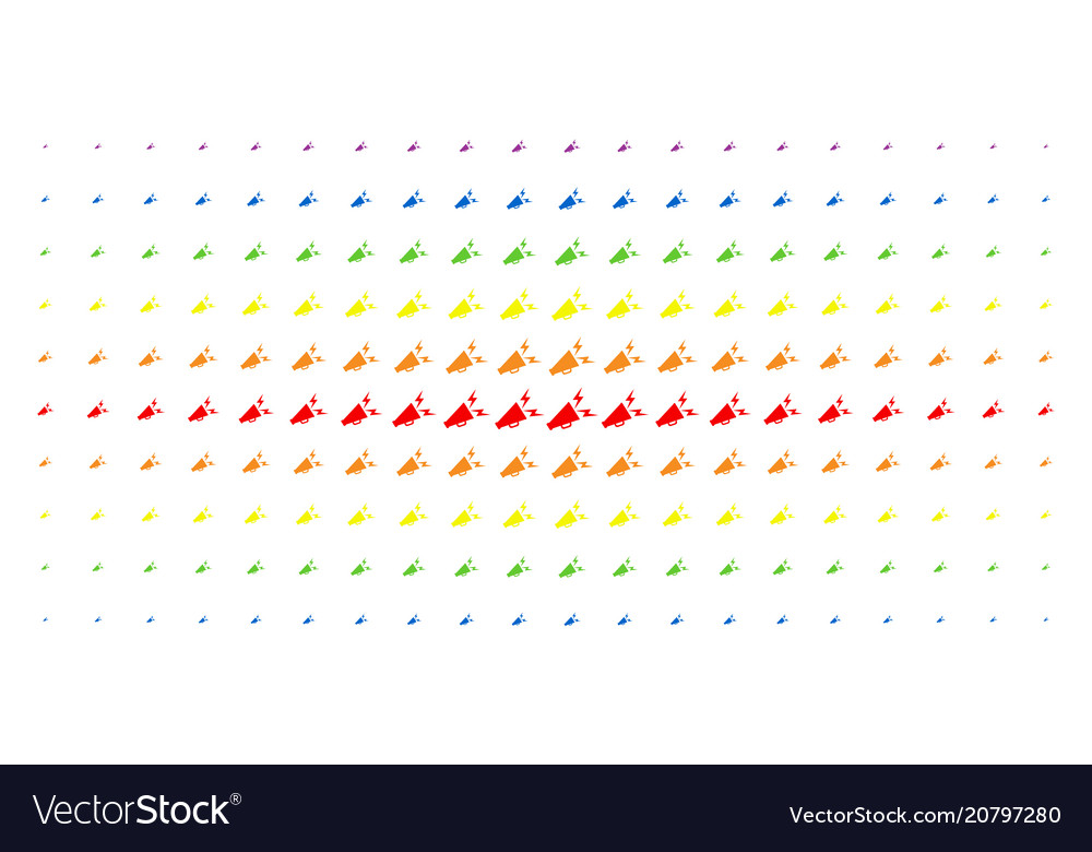 Alert megaphone spectrum halftone pattern