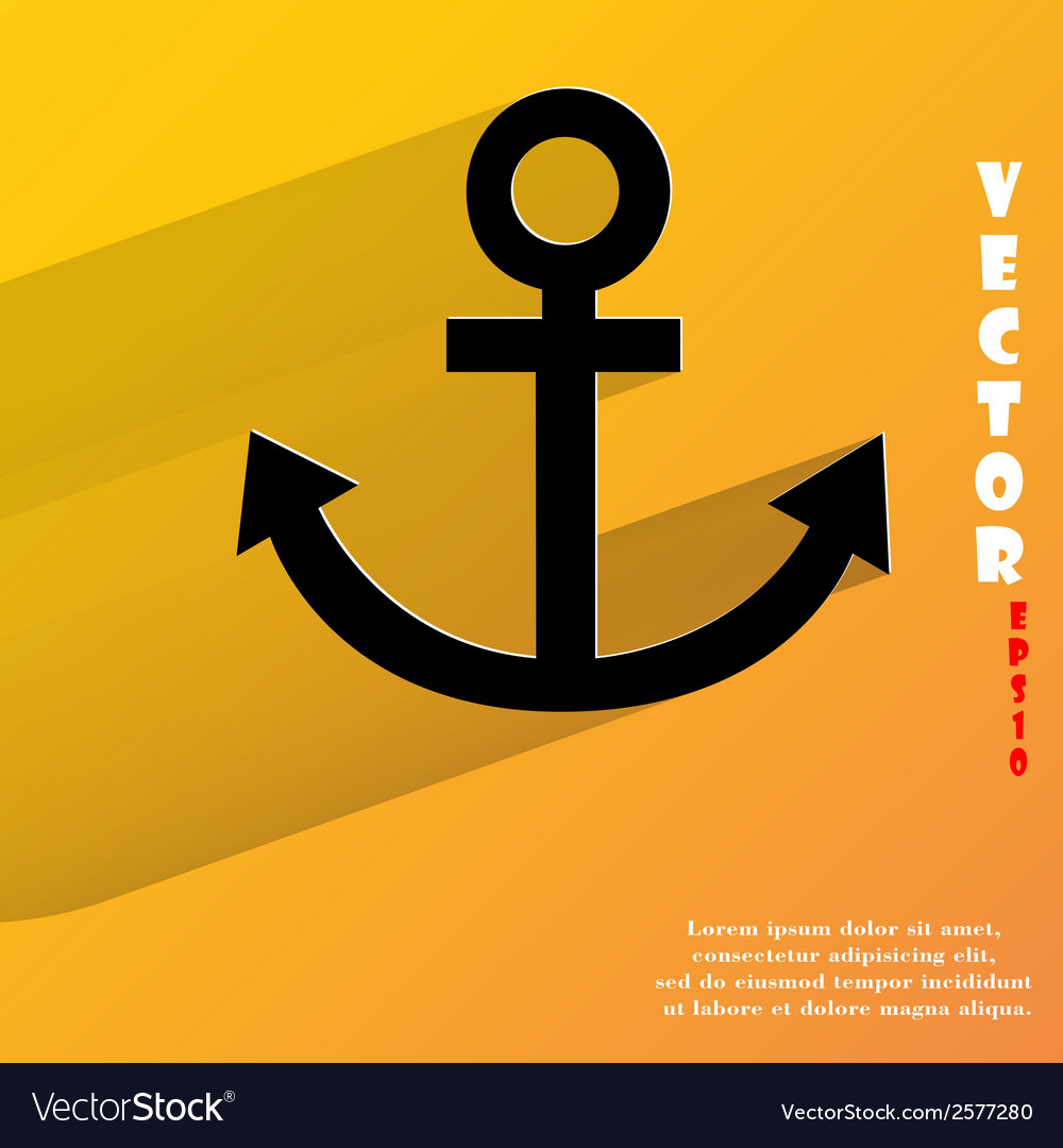 Anchor flat modern web button with long shadow