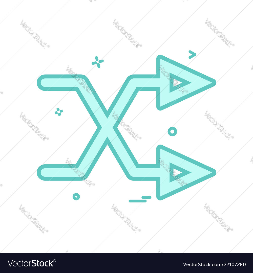 Arrow direction intersecting right two icon design vector image Arrow direction intersecting right two icon design