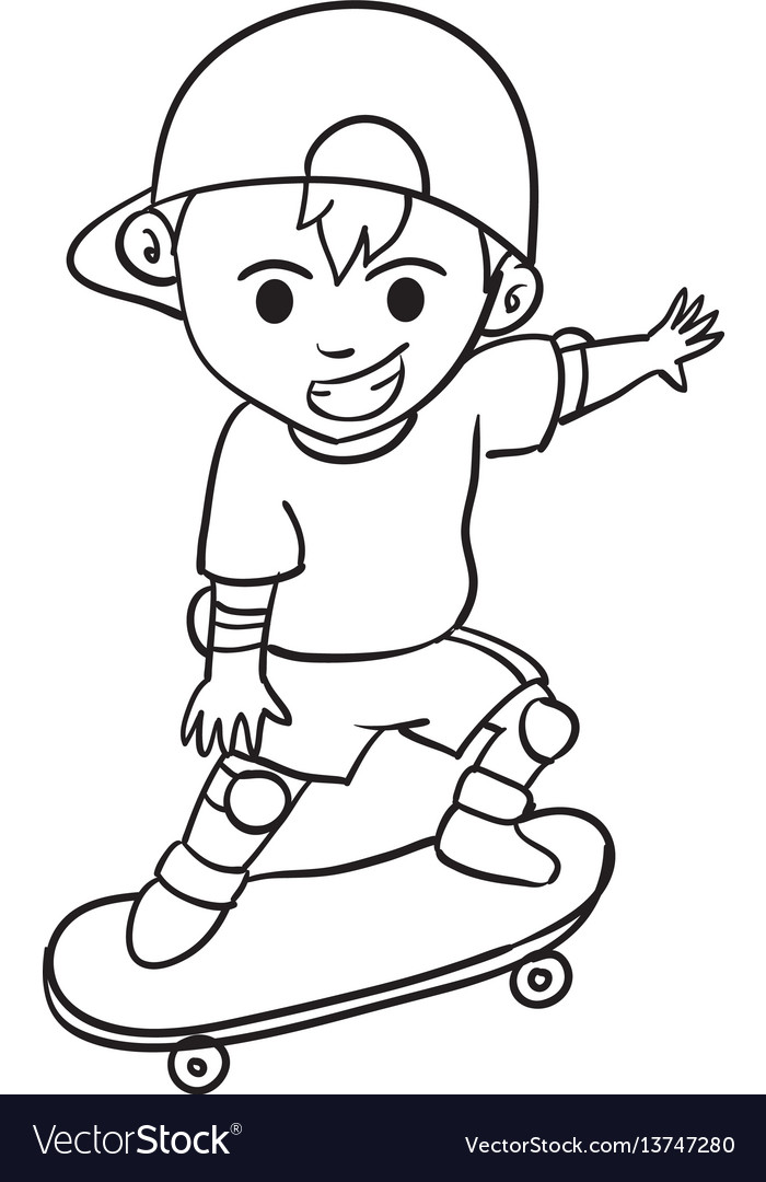 Boy Riding Skateboard