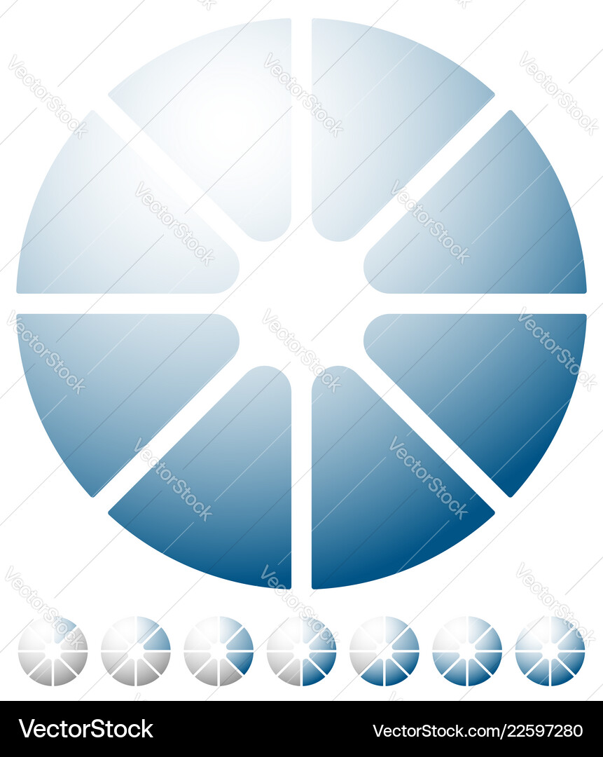 Circular preloader progress indicator icon w 8 Vector Image