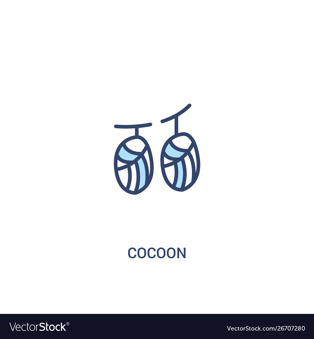 Cocoon concept 2 colored icon simple line element vector image Cocoon concept 2 colored icon simple line element