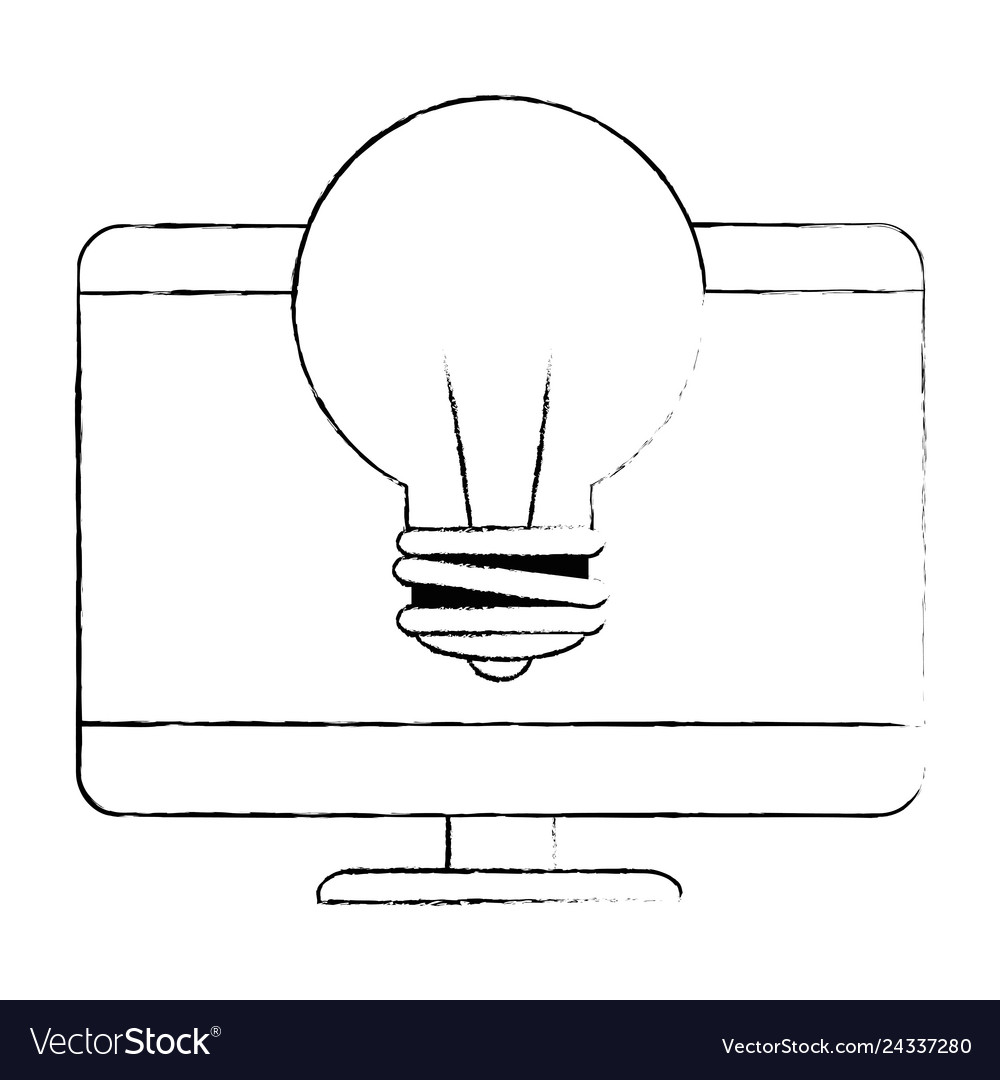 Computer desktop with bulb