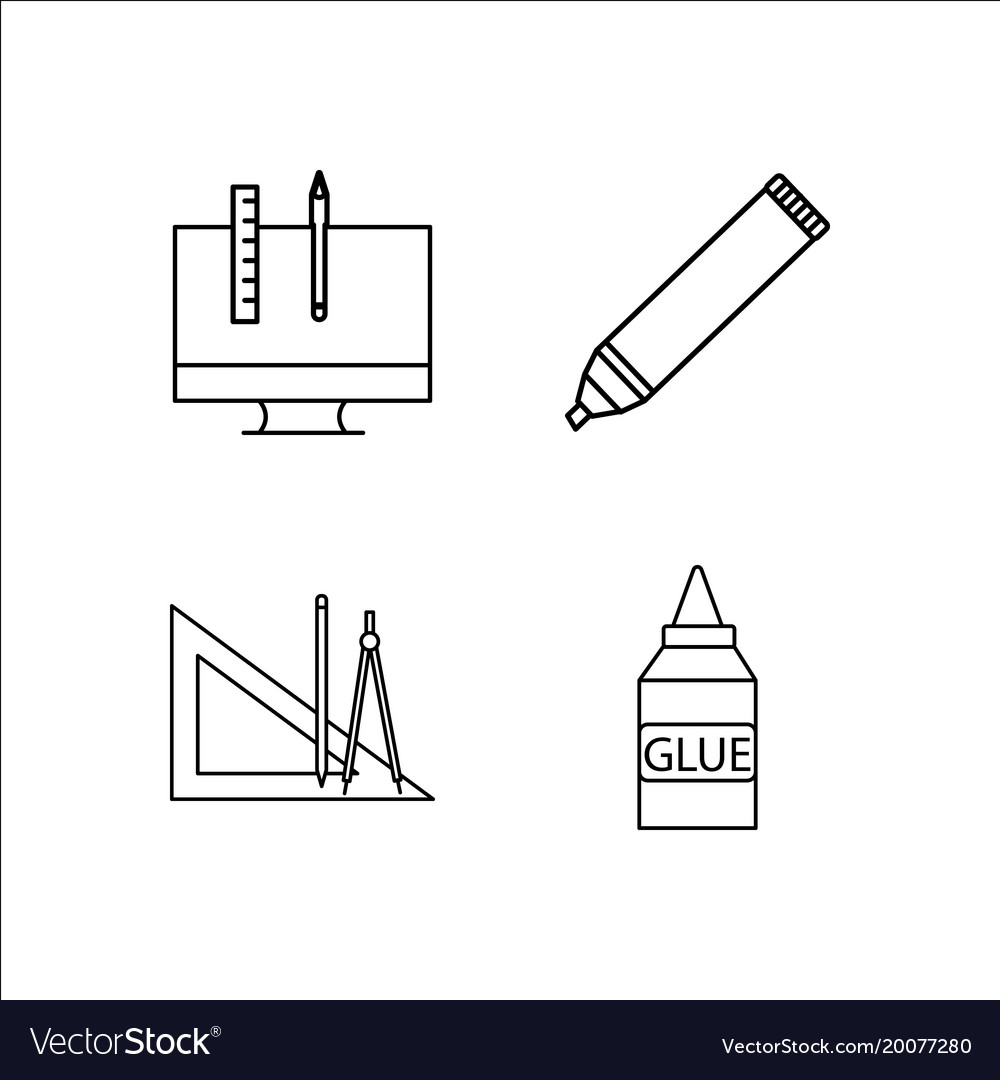 Design and studio simple linear icon setsimple