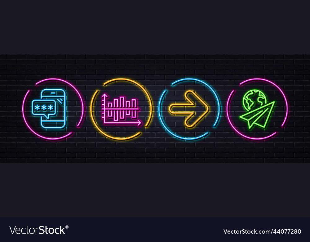 Diagram chart next and phone password minimal vector image Diagram chart next and phone password minimal