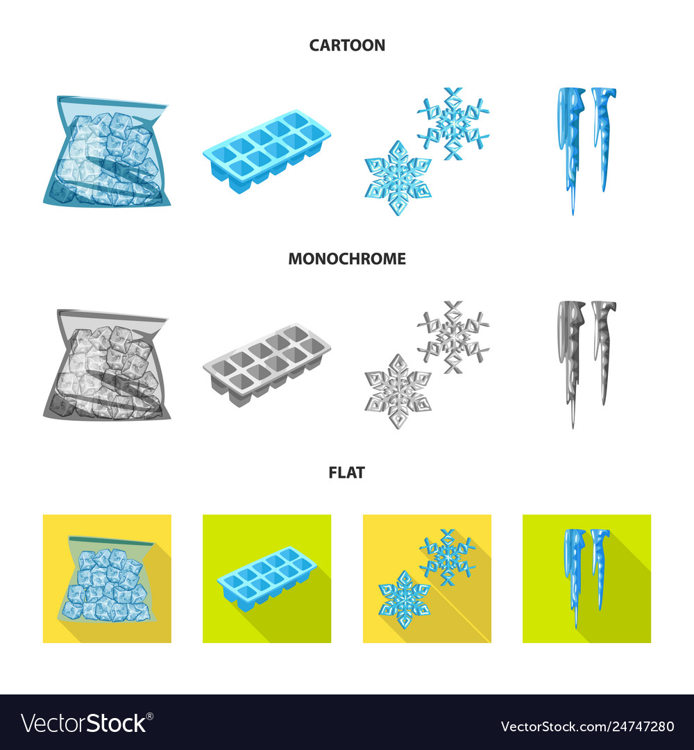 Isolated object texture and frozen sign vector image Isolated object texture and frozen sign