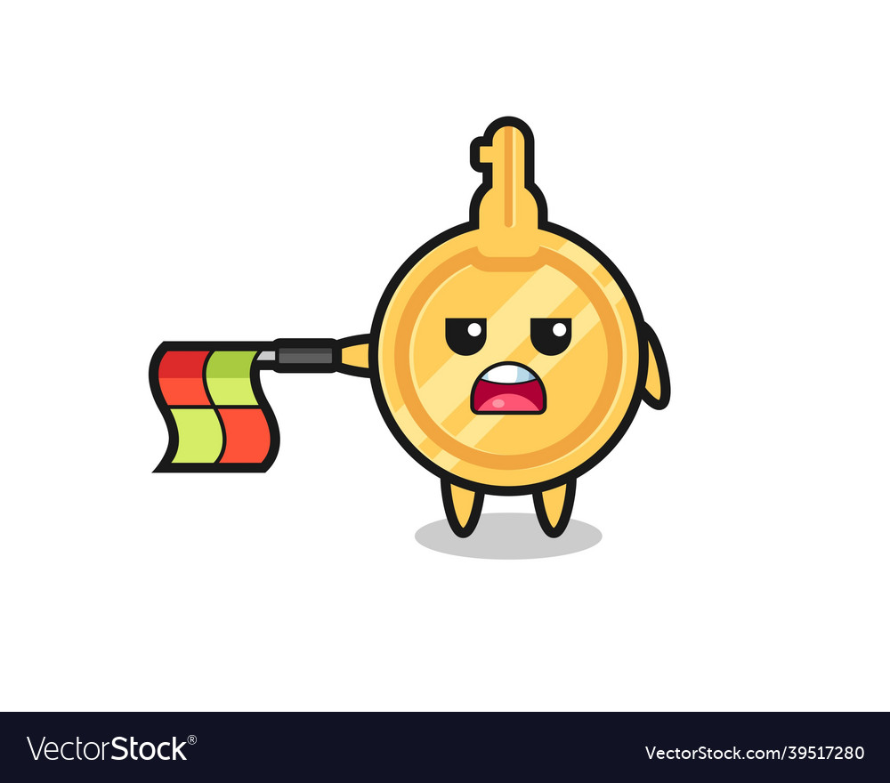 Key character as line judge hold the flag vector image Key character as line judge hold the flag