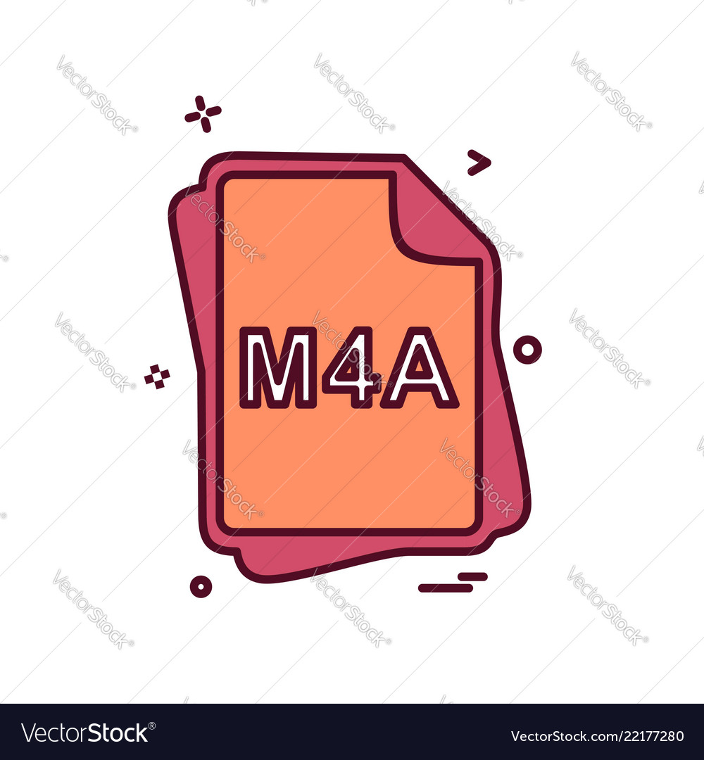 M4a file type icon design vector image M4a file type icon design