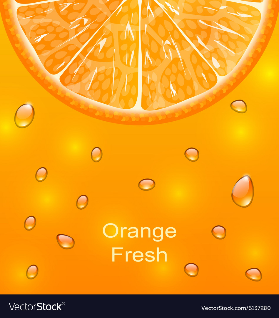 Orange background with slice and drops