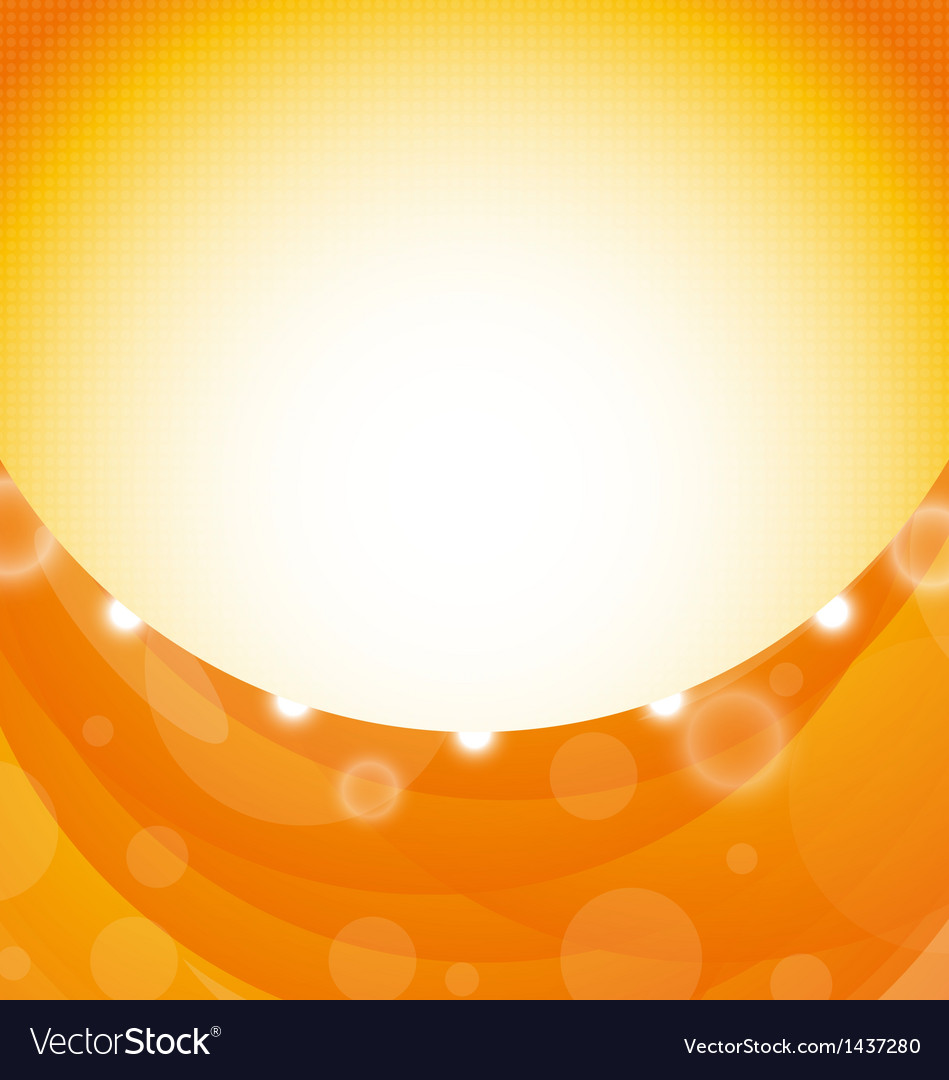 Orange background with swirl and light effects Vector Image