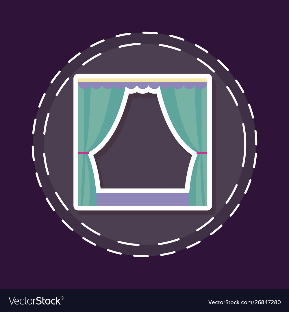 Patch theater curtain event isolated icon Vector Image Patch theater curtain event isolated icon