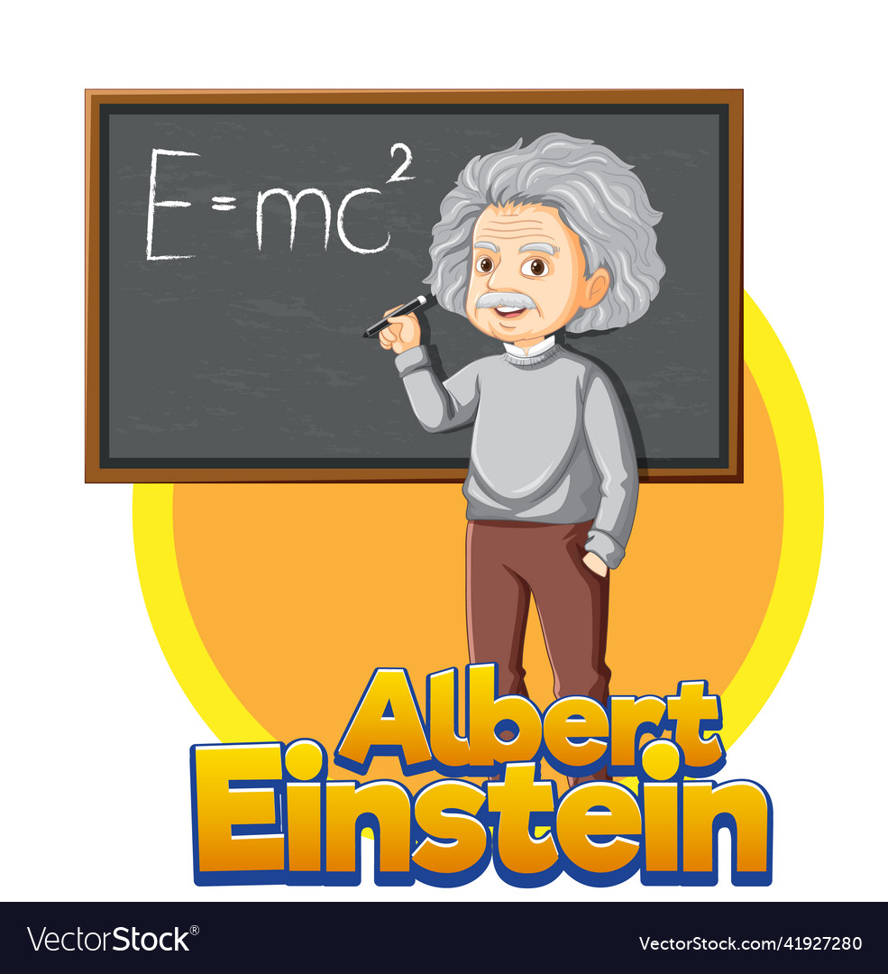 Portrait of albert einstein in cartoon style Vector Image