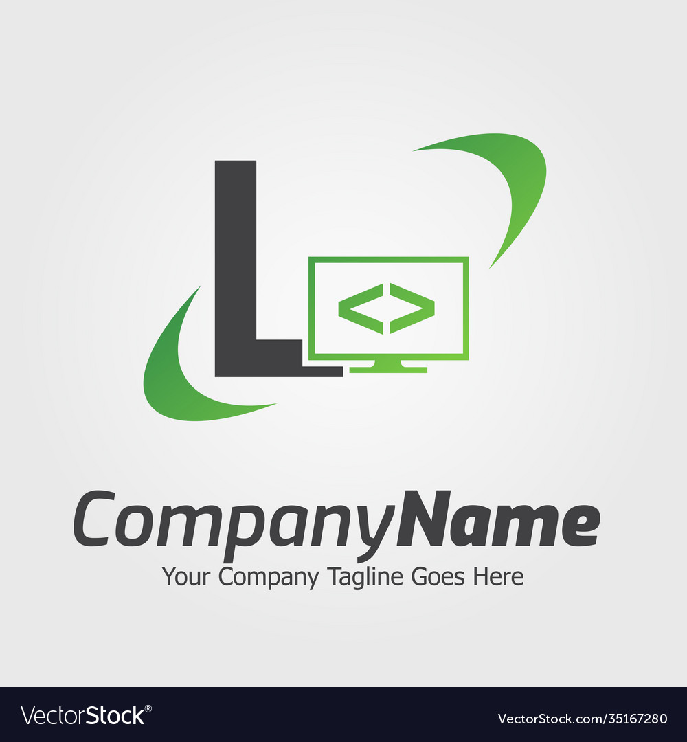 Programming code and computer monitor logo