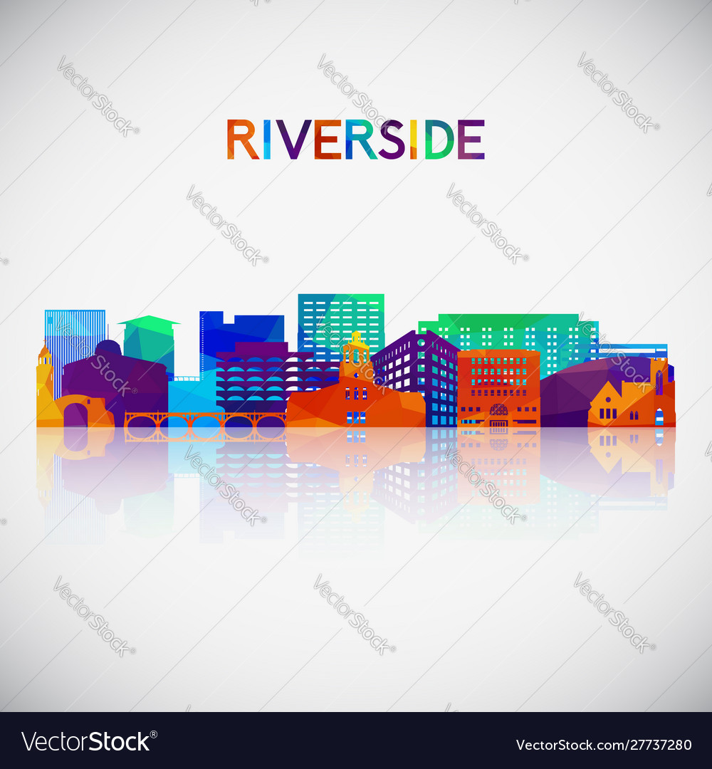 Riverside skyline silhouette Royalty Free Vector Image