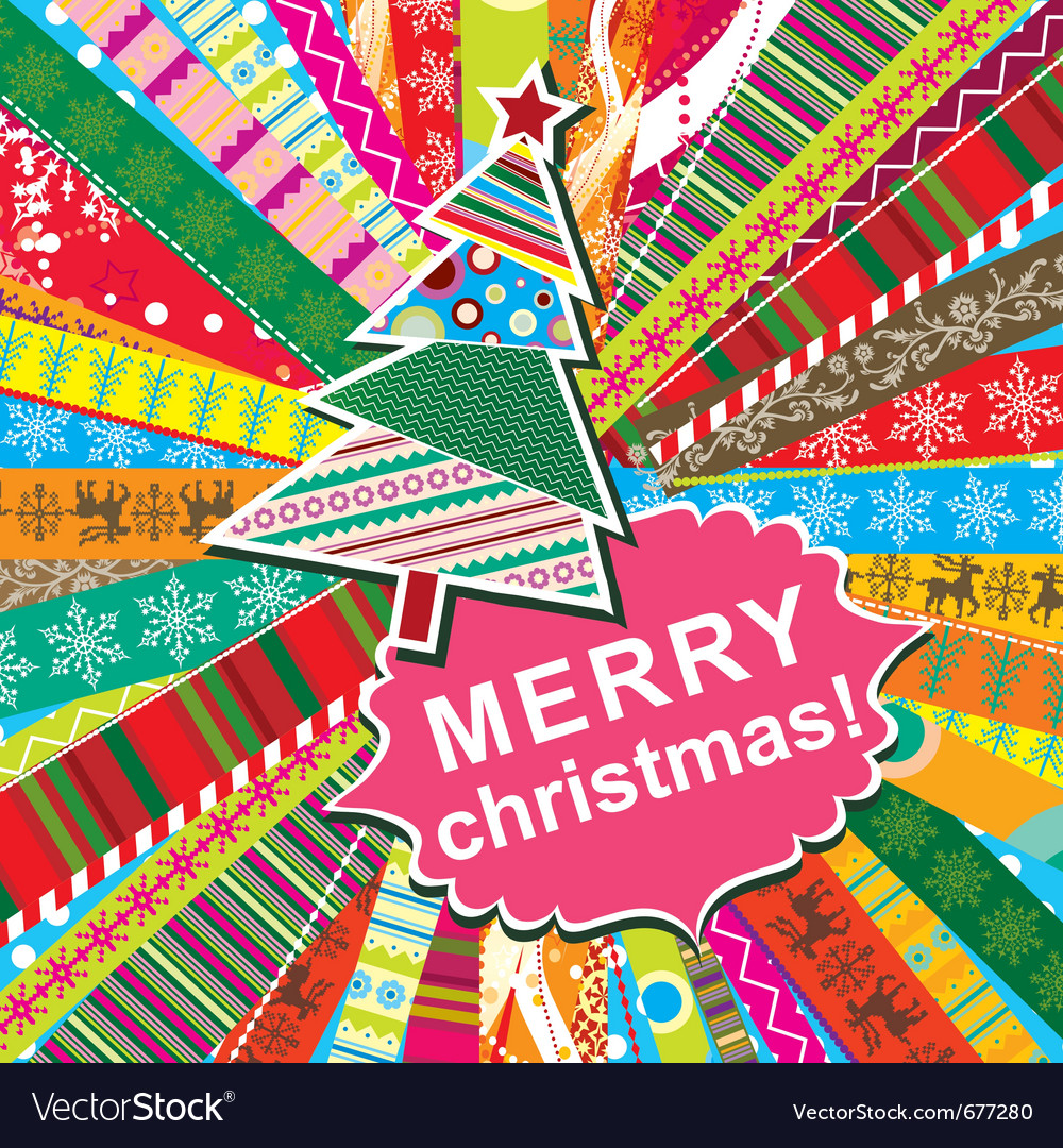 Scrapbook christmas patterns greeting card for des